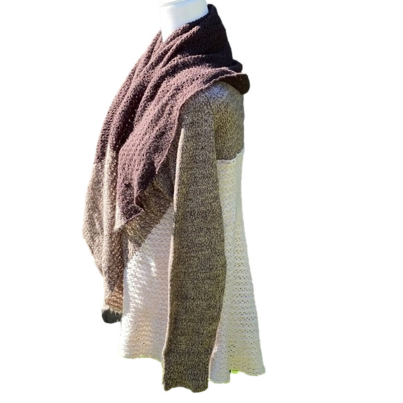 Carolyn Taylor Open Front Sweater Cardigan Brown Size Small - Picture 7 of 11